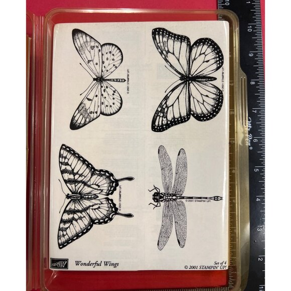 Butterfly & Dragonfly Rubber Stamp Set By Stampin Up! 2001 - Wonderful Wings - Picture 1 of 3